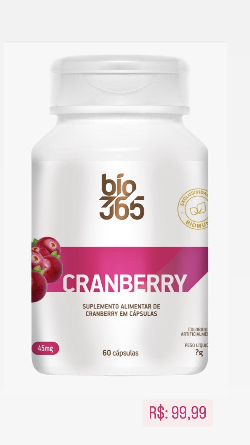 Suplemento Bio365 Crandberry em cápsulas 45mg