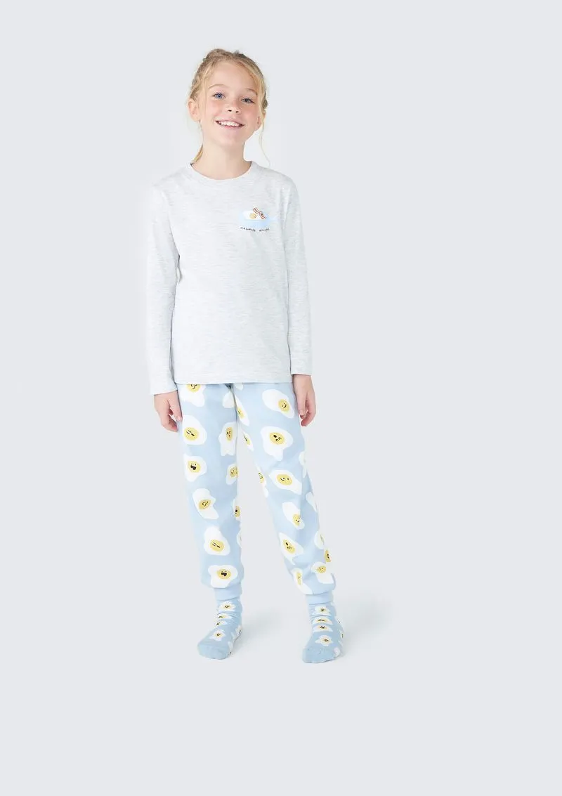 Pijama Longo Infantil Unissex Tal Mãe E Tal Filha - Cinza